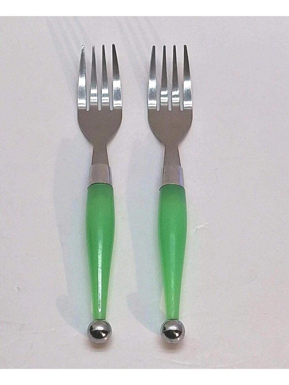 Retro 395 UV Reactive 2 Forks Plastic Stem China Stainless Steel Flatware